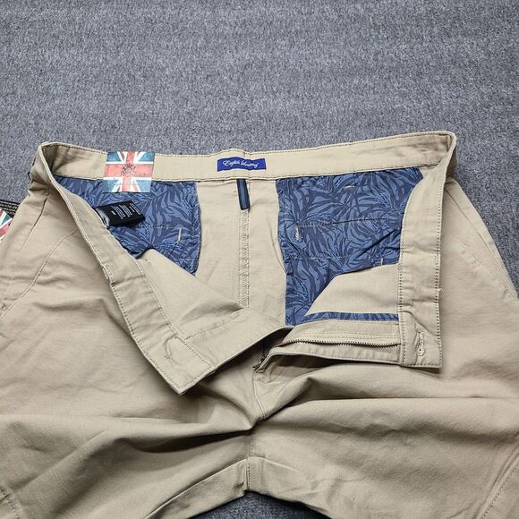 English Laundry Shorts Mens 40 Khaki Tan Flat Front 9 Inch Inseam Stretch Casual - Picture 4 of 9